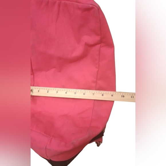 Victoria's Secret Canvas Tote Bag in Black and Dark Pink Stripes Black Sequins. - Picture 6 of 10